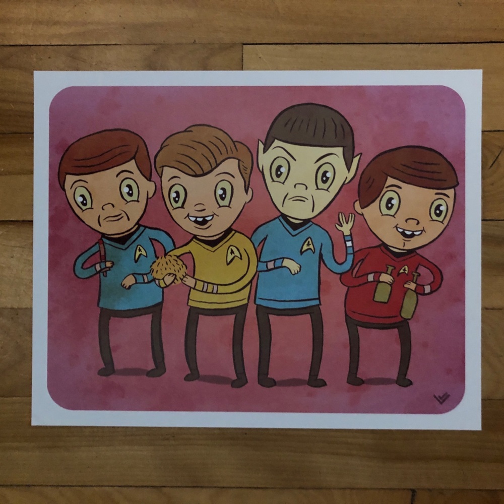 New Unused Star Trek Retro Sci-fi Pop Culture Fanart Print by Jellykoe